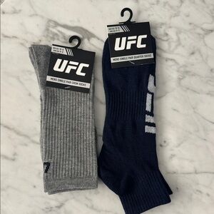 UFC Men’s Crew and Quarter Socks - Gray & Navy 2 Pack